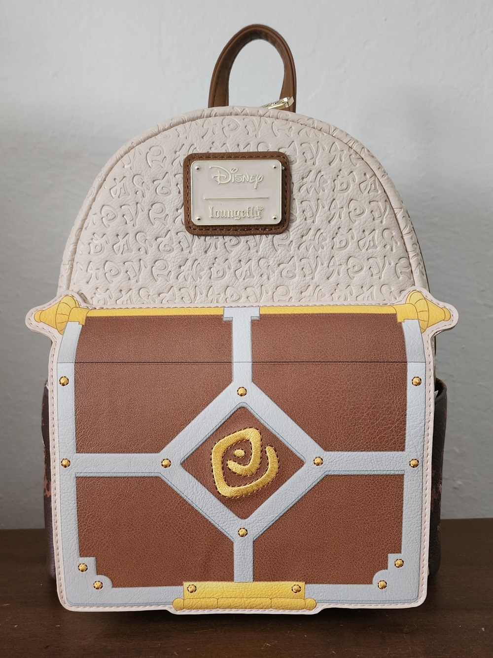 Loungefly Belle Treasure Chest Mini Backpack - Cream and Brown